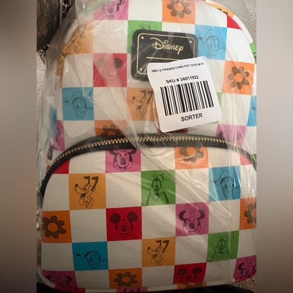 Loungefly Handbags - Loungefly Disney Colorful Checkered Backpack